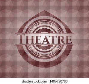 Theatre red seamless badge with geometric pattern.