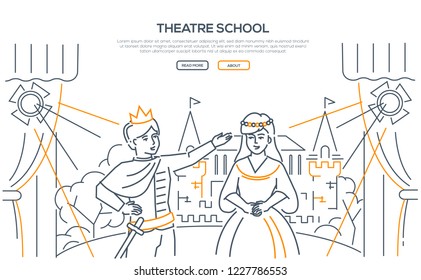 Theatre school - modern line design style web banner