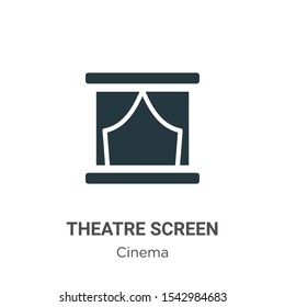 Theatre screen vector icon on white background. Flat vector theatre screen icon symbol sign from modern cinema collection for mobile concept and web apps design.