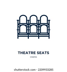 theatre seats icon from cinema collection. Thin linear theatre seats, simple, theater outline icon isolated on white background. Line vector theatre seats sign, symbol for web and mobile