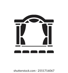 Theatre Stage Filled Icon Vector Illustration