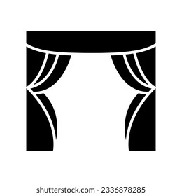 icono de escenario de teatro simple ilustración plana sobre fondo blanco..eps