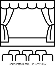 Theatre Stage Icon Vector Illustration Stock Vector (Royalty Free ...