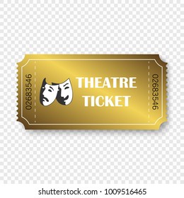 Theatre Ticket Isolated On Transparent Background.