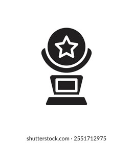 Theatre Trophy Filled Icon Vector Illustration