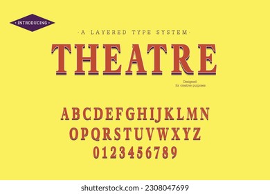 Theatre typeface. For labels and different type designs