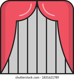 icono de línea de color del vector de teatro 