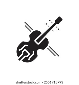 Theatre Violin Filled Icon Vector Illustration