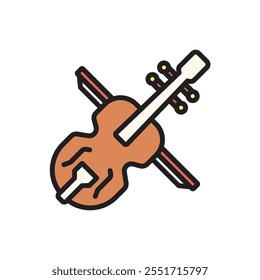 Theatre Violin Icon Vector Illustration