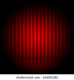 theatrical background.scene and red curtains.scene illuminated floodlight.vector 