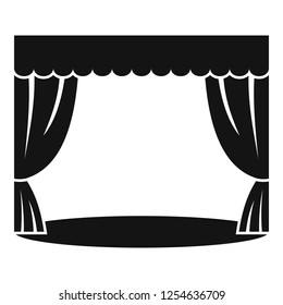 Theatrical curtain icon. Simple illustration of theatrical curtain vector icon for web design isolated on white background