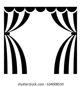 Theatrical curtains black icon