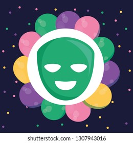 theatrical happy masks isolated icon