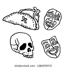 Theatrical items inventory performance mask laughs crying
