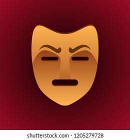 theatrical mask bored expression. vector illustration