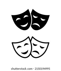 Theatrical Mask Icon Theater Actor Symbol Stock Vector (Royalty Free ...