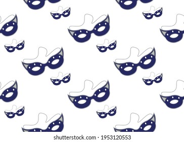 Theatrical mask on a white background. Seamless background