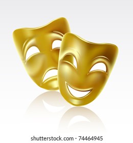 Theatrical mask on a white background. Mesh.