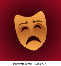 theatrical mask scared expression. vector illustration