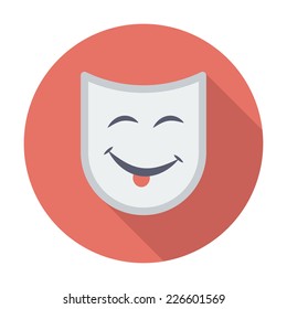 Theatrical mask. Single flat color icon. Vector illustration.