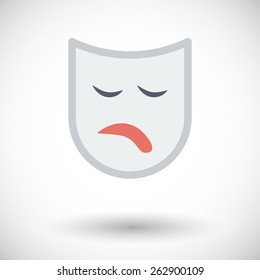 Theatrical mask. Single flat icon on white background. Vector illustration.