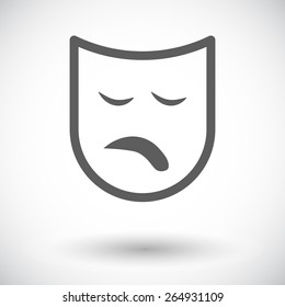 Theatrical mask. Single flat icon on white background. Vector illustration.