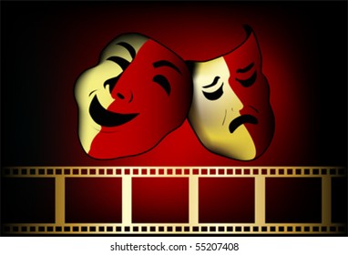 theatrical mask of tragedy and comedy vector