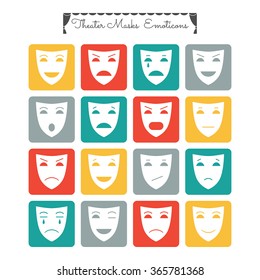Theatrical masks, emoticons