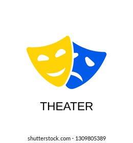 Theatrical masks icon. Theater concept symbol design. Stock - Vector illustration can be used for web