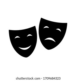 Theatrical masks icon- Vector illustration character Theater - Tragedy and Comedy