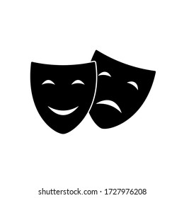 Theatrical masks icon- Vector illustration character Theater - Tragedy and Comedy