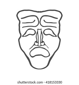 Theatrical masks isolated on white background Vector Illustration EPS10