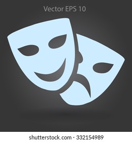 Theatrical masks laughter and crying vector illustration
