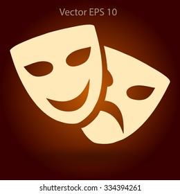 Theatrical masks laughter and crying vector illustration