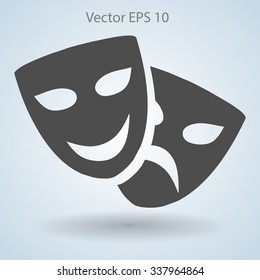 Theatrical masks laughter and crying vector illustration