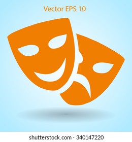 Theatrical masks laughter and crying vector illustration