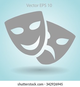 Theatrical masks laughter and crying vector illustration