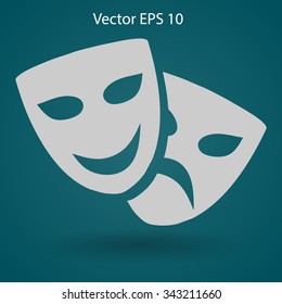Theatrical masks laughter and crying vector illustration