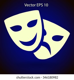 Theatrical masks laughter and crying vector illustration