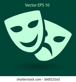 Theatrical masks laughter and crying vector illustration