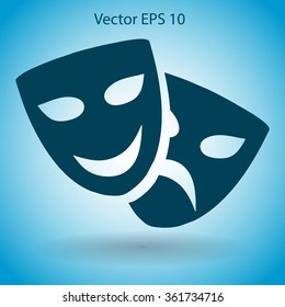 Theatrical masks laughter and crying vector illustration