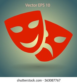 Theatrical masks laughter and crying vector illustration