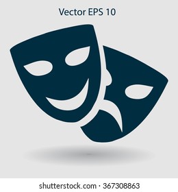 Theatrical masks laughter and crying vector illustration