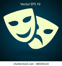 Theatrical masks laughter and crying vector illustration