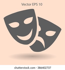 Theatrical masks laughter and crying vector illustration
