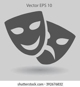 Theatrical masks laughter and crying vector illustration