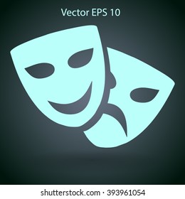 Theatrical masks laughter and crying vector illustration
