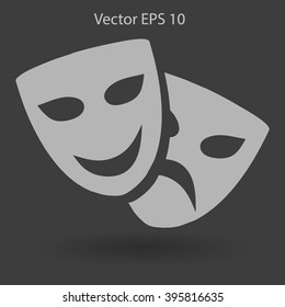 Theatrical masks laughter and crying vector illustration