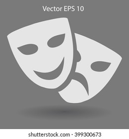 Theatrical masks laughter and crying vector illustration - Shutterstock ID 399300673