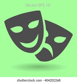 Theatrical masks laughter and crying vector illustration